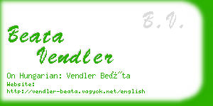 beata vendler business card